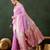 purple woven designer poly cotton saree with blouse piece