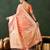 orange woven designer poly cotton saree with blouse piece