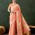 orange woven designer poly cotton saree with blouse piece