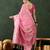 pink woven designer poly cotton saree with blouse piece