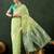 pista woven designer poly cotton saree with blouse piece