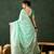sea green woven designer poly cotton saree with blouse piece