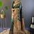 green weaving jari designer banarasi satin silk saree with blouse piece