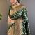 green weaving jari designer banarasi satin silk saree with blouse piece