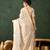 beige woven designer brush printed khadi organza saree with blouse piece