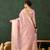 pink woven designer brush printed khadi organza saree with blouse piece