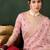 pink woven designer brush printed khadi organza saree with blouse piece