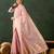 pink woven designer brush printed khadi organza saree with blouse piece