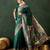 green woven jacquard silk blend saree with blouse piece