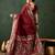 maroon woven jacquard silk blend saree with blouse piece