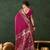 pink woven jacquard silk blend saree with blouse piece
