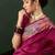 pink woven jacquard silk blend saree with blouse piece