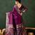 purple woven jacquard silk blend saree with blouse piece