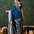 blue woven jacquard silk blend saree with blouse piece