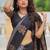 grey weaving jari designer art silk saree with blouse piece