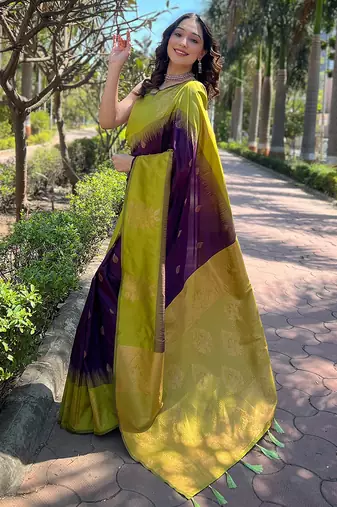 wine weaving jari designer art silk saree with blouse piece