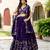 Purple Silk Zari sequin Embroidered Silk Lehenga Choli With Dupatta Set