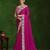 pink Sequins with handwork habotai silk blend saree with blouse piece