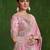 pink Sequins with handwork 2 tone satin silk saree with blouse piece