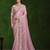 dusty pink dual Sequins with handwork crush paper silk saree with blouse piece