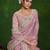 dusty pink dual Sequins with handwork crush paper silk saree with blouse piece