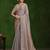 peach dual Sequins with diamond work 2 tone satin silk saree with blouse piece