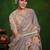 peach dual Sequins with diamond work 2 tone satin silk saree with blouse piece