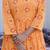 Orange printed cotton tunic with pants - set of 2