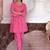 Pink printed cotton tunic with pants - set of 2
