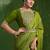 green zari & stone work/ texture pallu crepe silk georgette saree with blouse piece