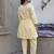 Yellow embroidered cotton lurex tunic with pants - set of 2