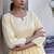 Yellow embroidered cotton lurex tunic with pants - set of 2
