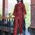 Red printed cotton co-ord set - set of 2