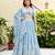 Sky Blue Georgette Sequins Thread Embroidery Work Lehenga Choli