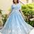 Sky Blue Georgette Sequins Thread Embroidery Work Lehenga Choli