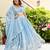 Sky Blue Georgette Sequins Thread Embroidery Work Lehenga Choli
