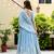 Sky Blue Georgette Sequins Thread Embroidery Work Lehenga Choli