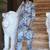 Multicolor printed cotton kurta with pants - set of 2