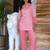 Pink printed muslin kota co-ord set - set of 2