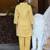 Yellow printed muslin kota co-ord set - set of 2