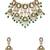 Gold plated green stone choker necklace set
