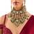 Gold plated green stone choker necklace set