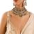 Gold plated green stone choker necklace set