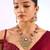 Gold plated multicolor stone necklace set