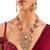 Gold plated multicolor stone necklace set