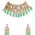 Gold plated green stone choker necklace set