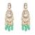 Gold plated green stone choker necklace set