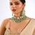 Gold plated green stone choker necklace set