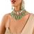 Gold plated green stone choker necklace set
