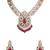 Gold plated pink stone necklace set